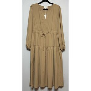 In February Cottagecore‎ Tiered Maxi Dress Large Prairie Boho Effortless Chic